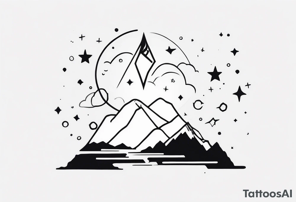 galaxy lightning tattoo idea