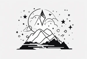 galaxy lightning tattoo idea