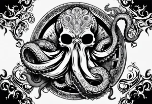 pocket watch being attacked by an aggressive octopus tattoo idea