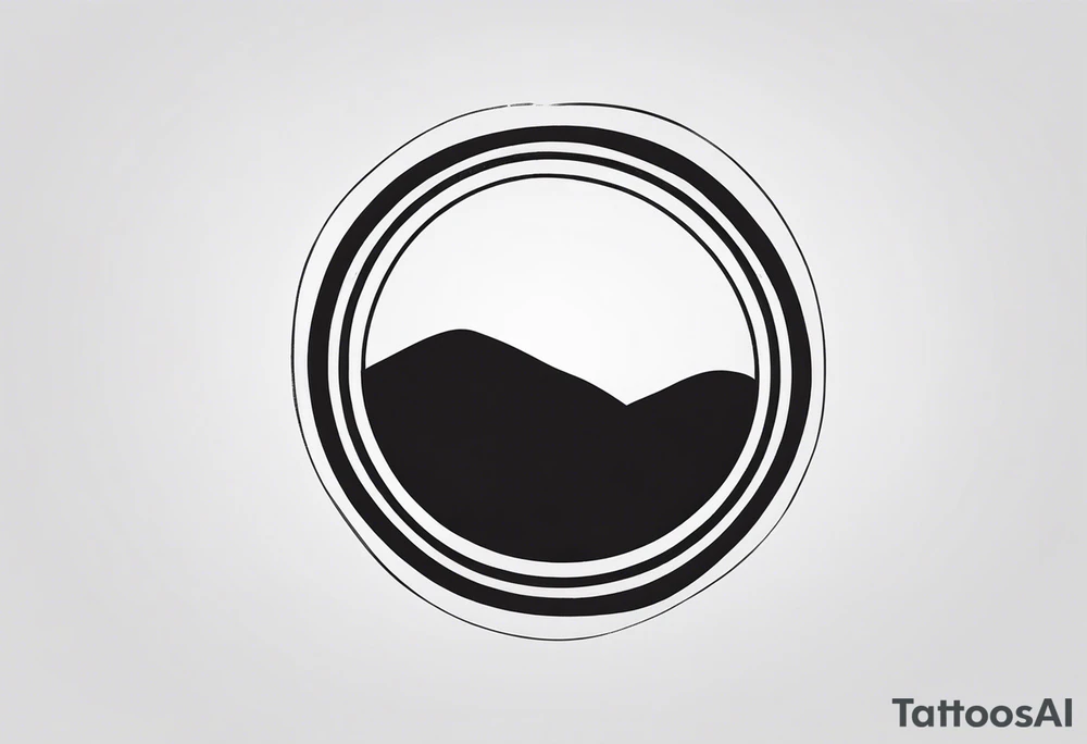 black and white tattoo in the shape of a circle with 4 dots tattoo idea