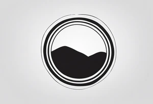 black and white tattoo in the shape of a circle with 4 dots tattoo idea