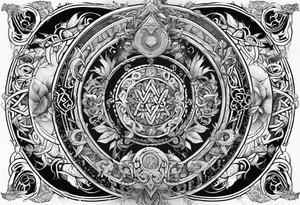 Nordic gods with runes tattoo idea