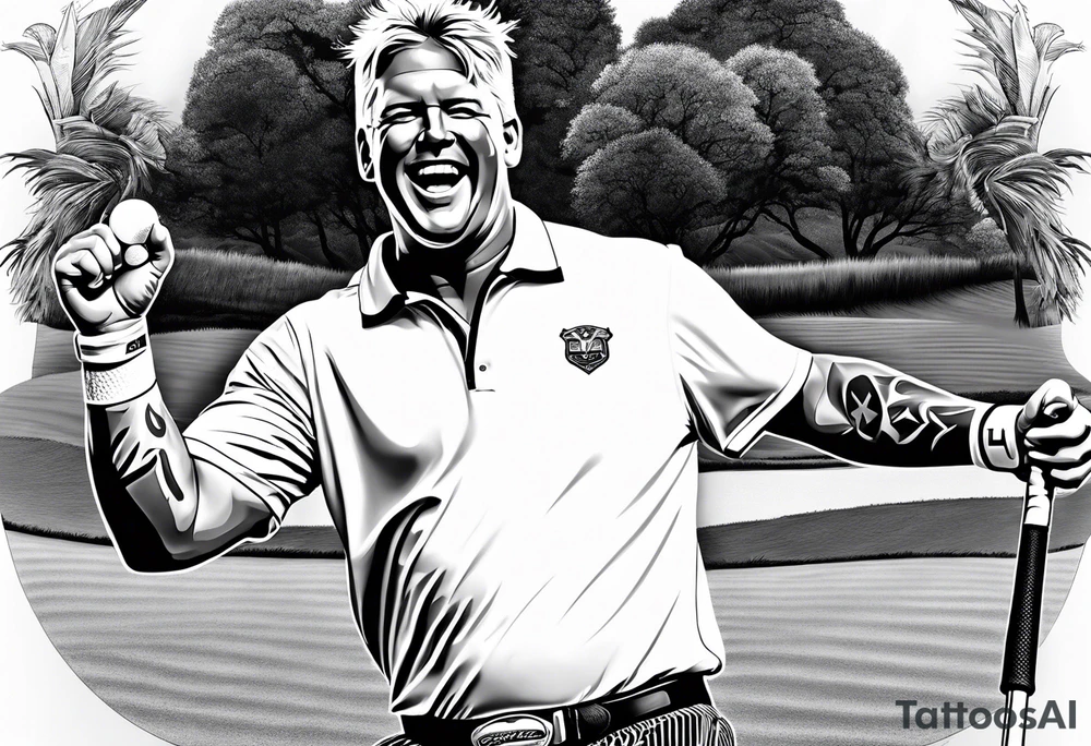 Professional golfer John Daly celebrating winning. tattoo idea