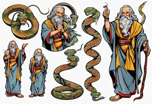 Moses with snake tattoo idea