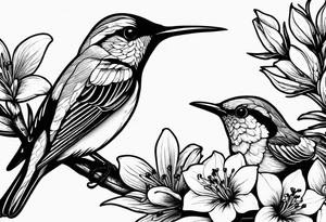Libra hummingbird yellow finch cardinal flower garden dark sad beautiful mother tattoo idea