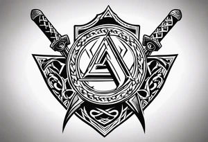 Valhalla  sword shield axe Valknut  dragon lion tattoo idea