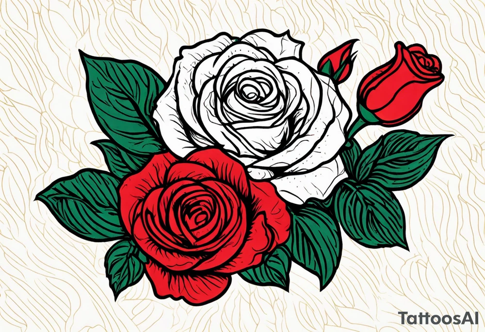 traditional roses red tattoo idea