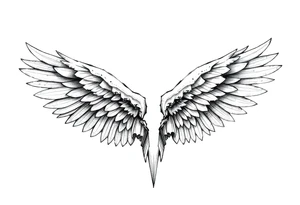 Realistic angelwings on a back tattoo idea