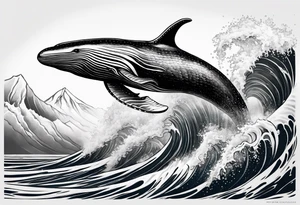 Backwards Breaching North Pacific humpback whale tattoo idea