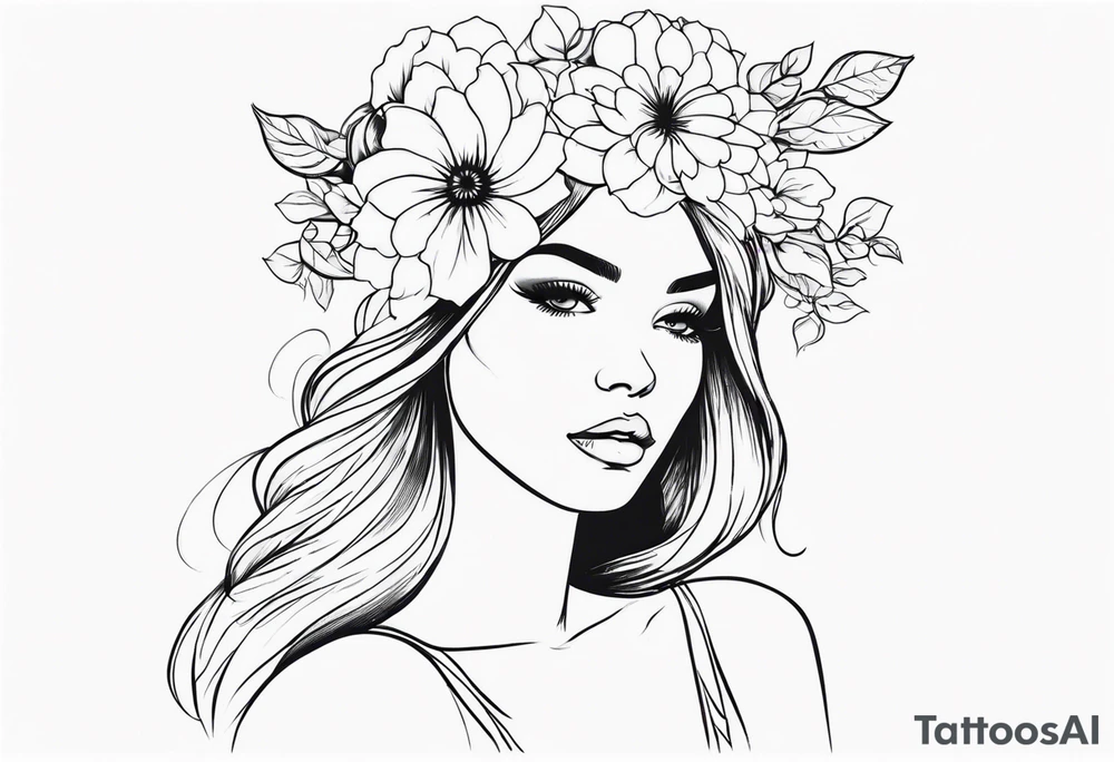 Flower Headed girl tattoo idea
