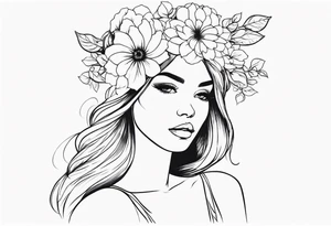 Flower Headed girl tattoo idea