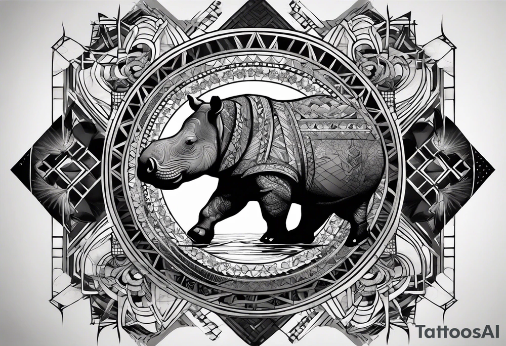 Very asymmetrical, +geometric pattern, with realistic full moon, with hippo at side look, +tribal, +geometric, +inkart , +blackwork, +grey scale, + sketch
with wintersweet flower bud, +inkart touch, +for men, detailed , combined favourite tattoo idea