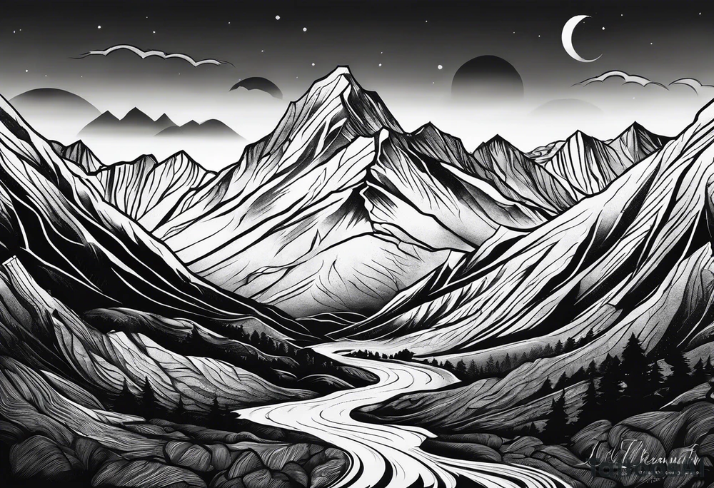 Jeremiah 1:19 tattoo with a mountain tattoo idea