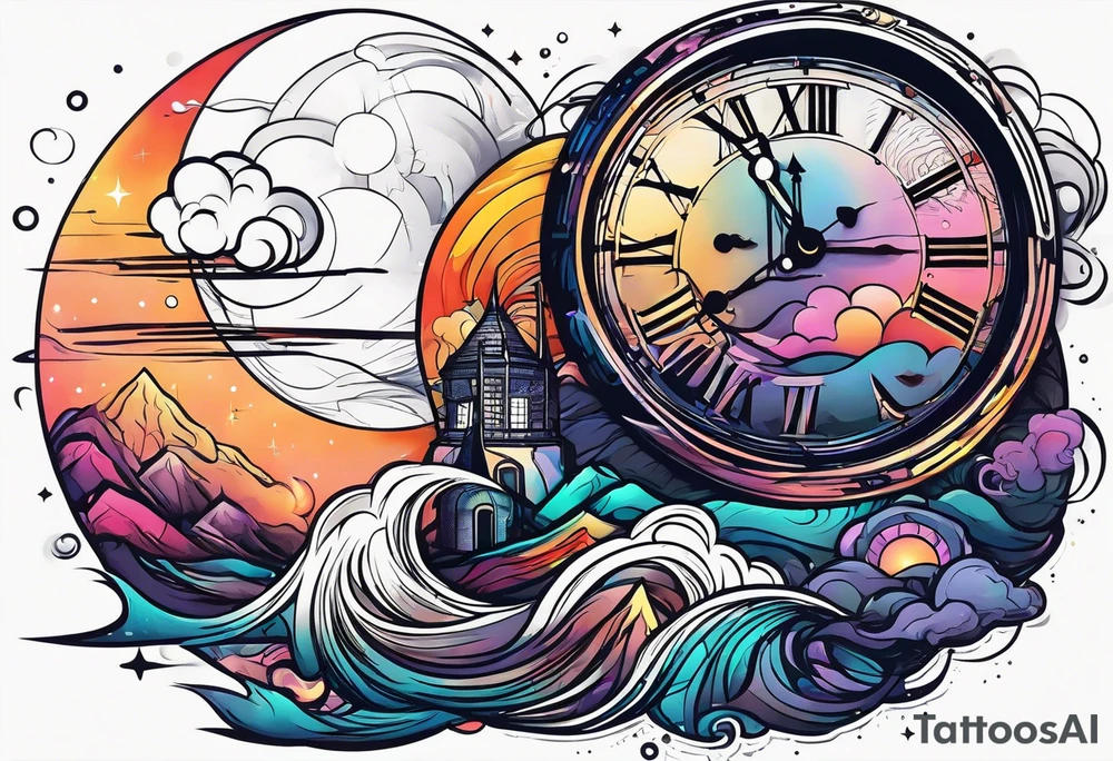 time travel space vector tattoo idea