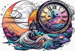 time travel space vector tattoo idea