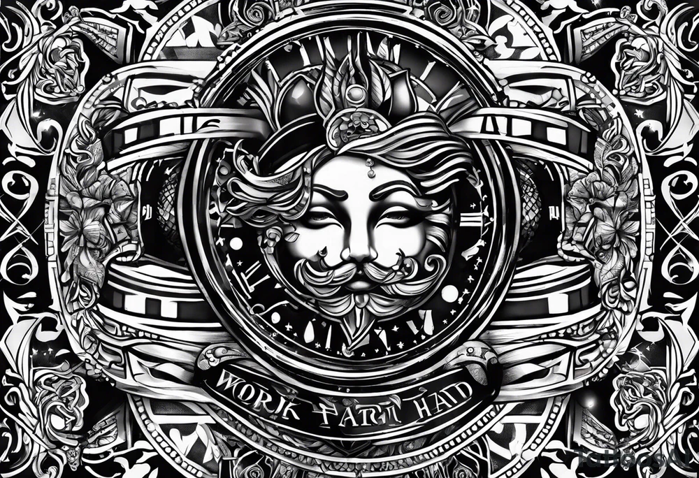 I want a tattoo design containing the letters "work hard, play hard". tattoo idea