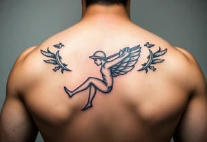 American traditional swinger with color tattoo idea