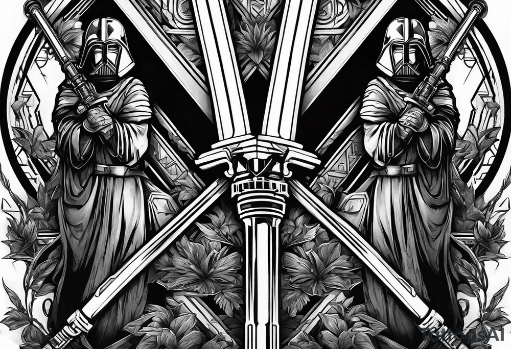 Two lightsabers overlapped as an "X" tattoo idea