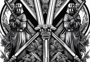 Two lightsabers overlapped as an "X" tattoo idea