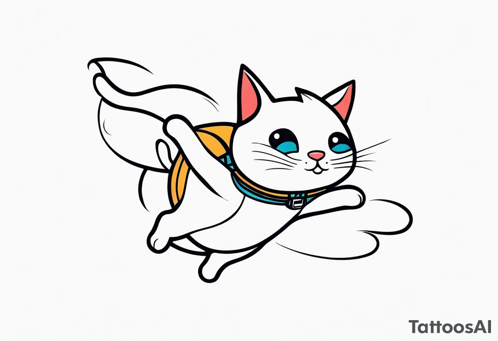skydiving cat tattoo idea