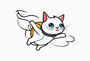 skydiving cat tattoo idea