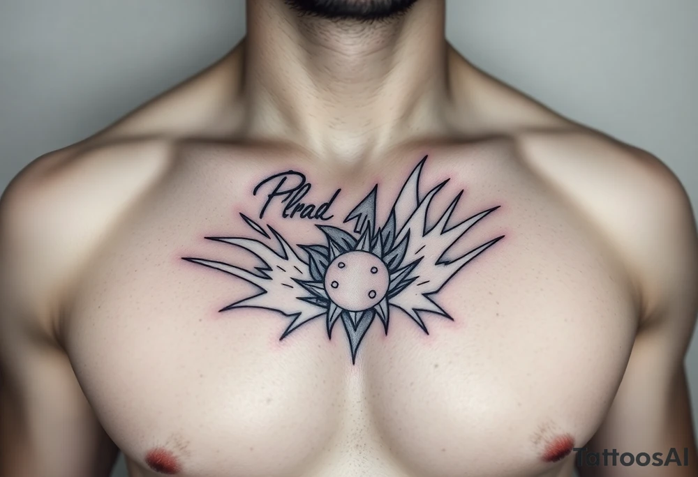 legendary dragonball z scene with energy aura and power effects tattoo idea
