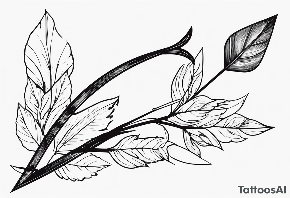 Nature-Inspired Arrow: Twisted with leaves and flowers. tattoo idea