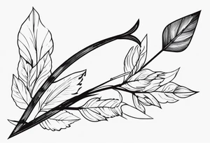 Nature-Inspired Arrow: Twisted with leaves and flowers. tattoo idea