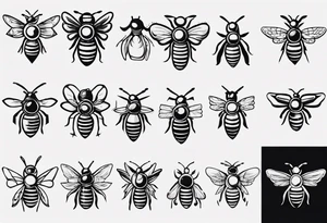 Biene, comic, klein, seitenansicht , mit gesicht tattoo idea