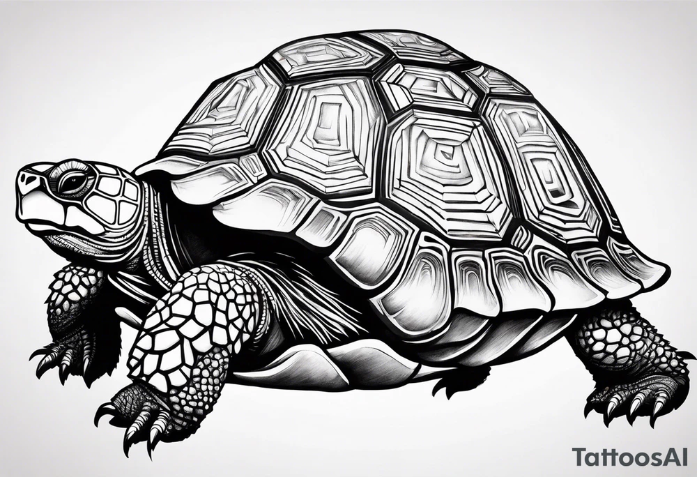 native american tortoise with the name sam incorporated into thje shell design tattoo idea