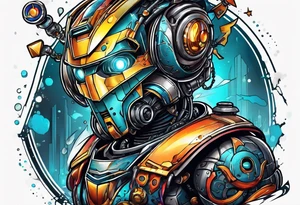 robot running at you tattoo idea
