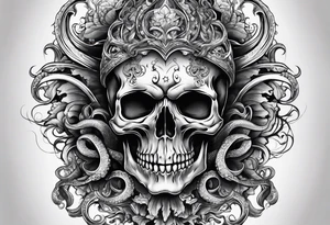 skull with tentacles tattoo idea