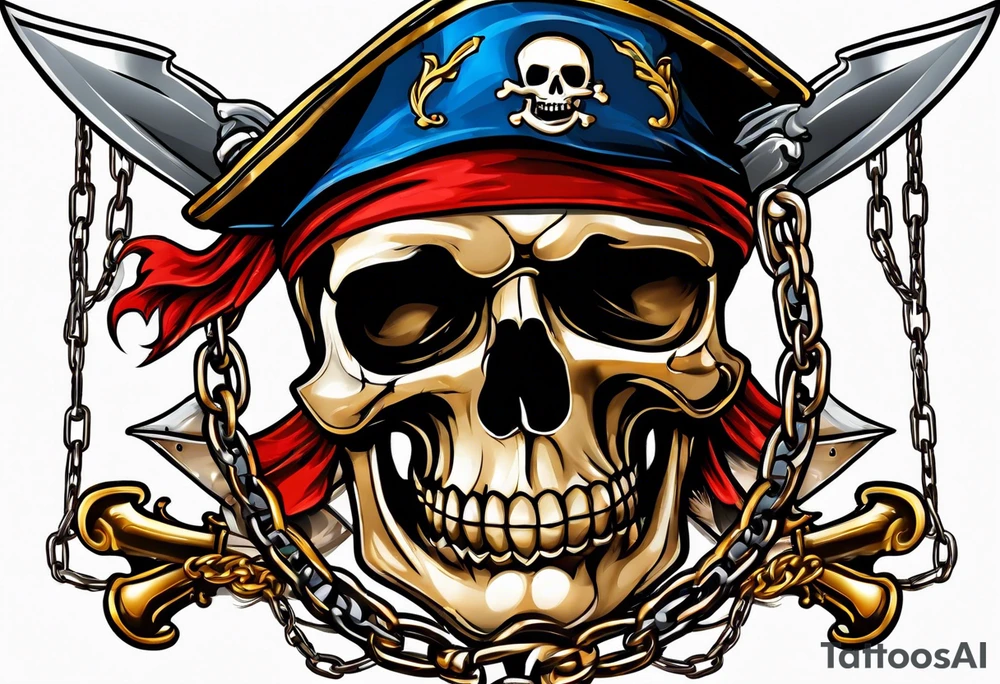 Pirate flags with chains tattoo idea
