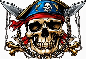 Pirate flags with chains tattoo idea