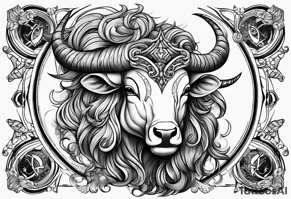 Gemini taurus zodiac symbols 
combined tattoo idea
