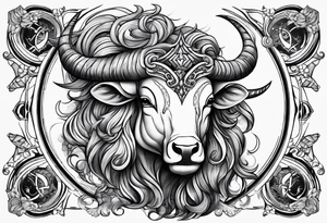 Gemini taurus zodiac symbols 
combined tattoo idea