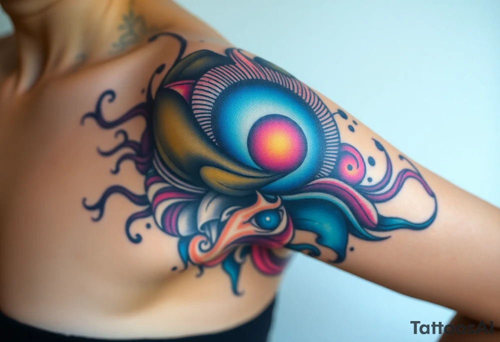 A tatuagem deve expressar força, liberdade e conexão com a multiplicidade da vida, incorporando elementos abstratos e fluidos, com linhas que sugiram movimento e transformação contínua. Evite clichês e busque um design original e significativo. tattoo idea