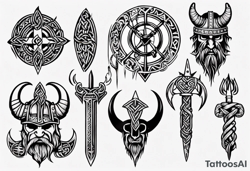 Viking symbols tattoo idea