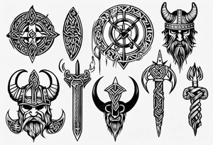 Viking symbols tattoo idea