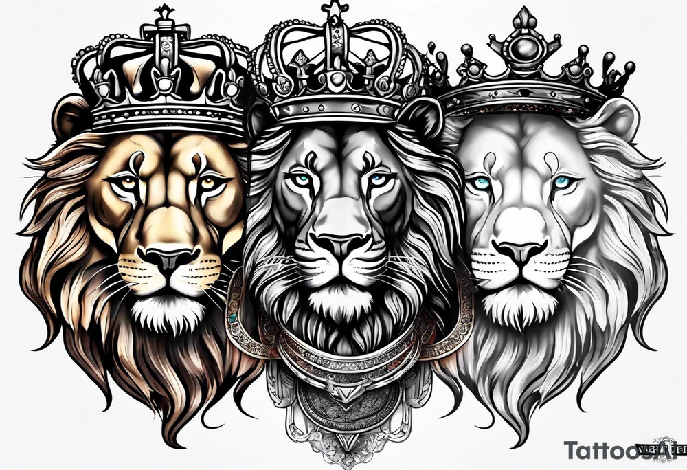 King and queen lion tattoo idea