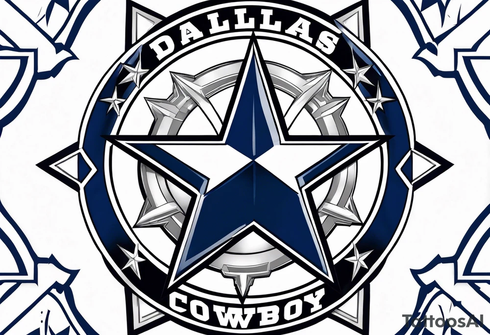 Dallas cowboys symbol with Corinthians soccer team symbol tattoo idea