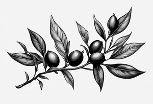 An olive branch wrap for the forearm that converts into a thorn crown at the bottom tattoo idea