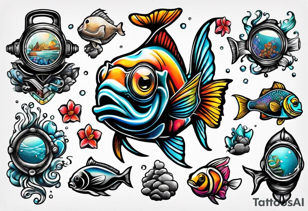 Scuba dive tattoo idea