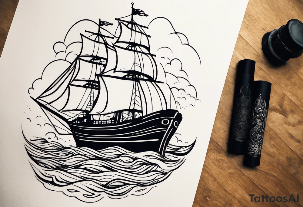 Create a forearm tattoo that embodies the phrases "No wind will be favorable to a ship that doesn't know which harbor it's sailing to" or "A person runs because they don't know where to go" in the form of an image, no text. tattoo idea