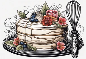 whisk, Cream, Knife, cakes resembles pastry chef tattoo idea