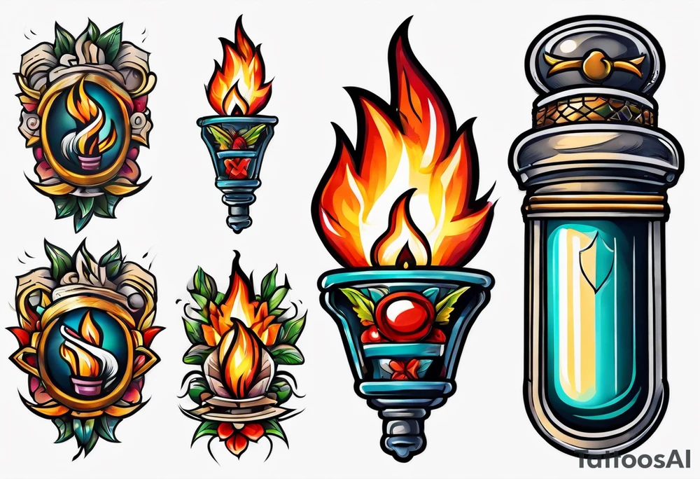 Old school torch tattoo idea
