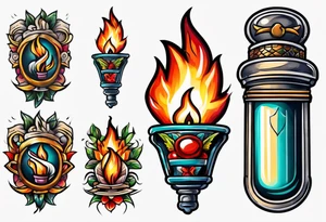 Old school torch tattoo idea