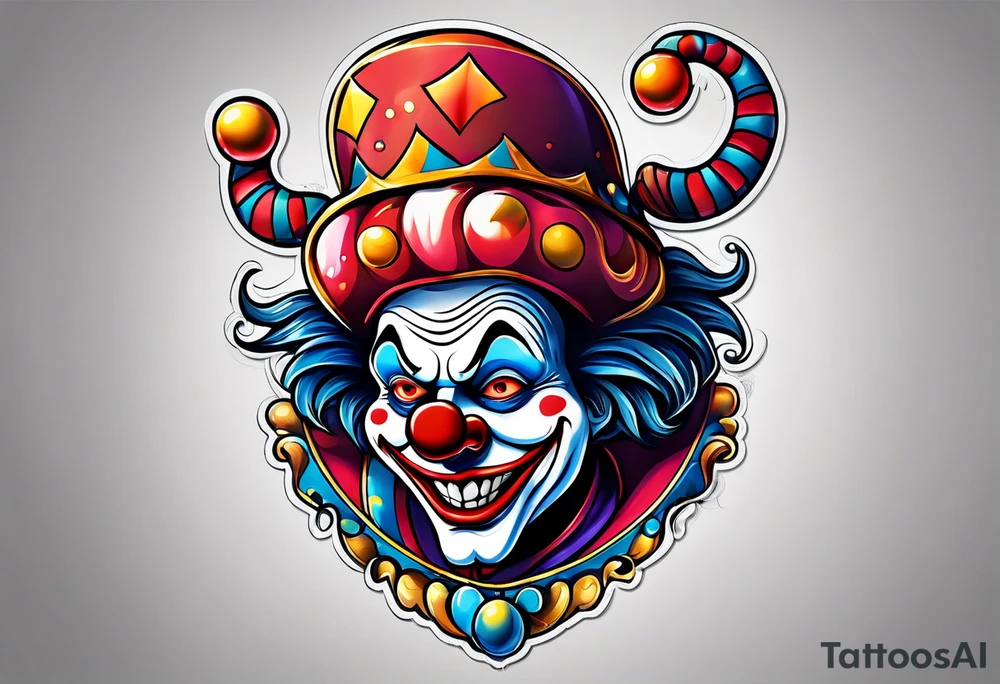 jester clown tattoo idea