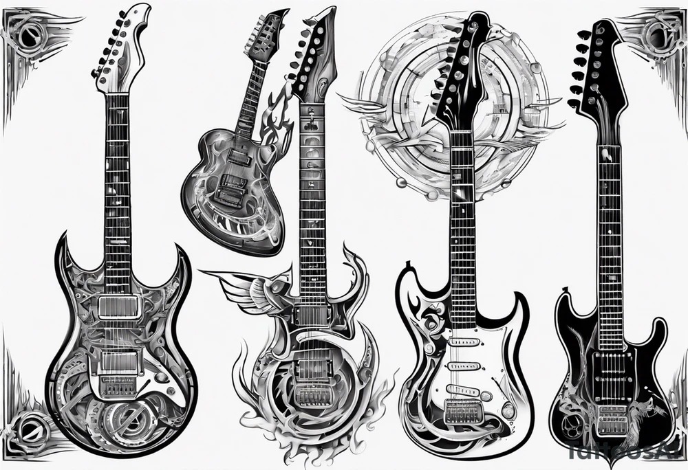 electric guitar tattoo idea