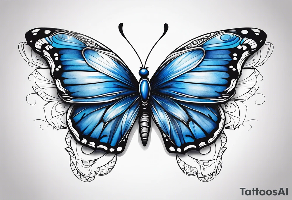 Blue butterfly tattoo idea
